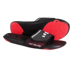 SANDALES NATATION HOMME SLAP 900 SOFT NOIR ROUGE