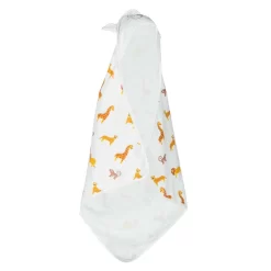 Serviette De Bain En Coton Pour Bébé Imprimé SAVANE Avec Capuche -Aquasport Soldes serviette de bain en coton pour bebe imprime savane avec capuche 2