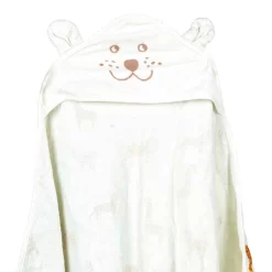 Serviette De Bain En Coton Pour Bébé Imprimé SAVANE Avec Capuche -Aquasport Soldes serviette de bain en coton pour bebe imprime savane avec capuche 3