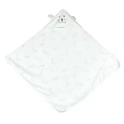 Serviette De Bain En Coton Pour Bébé Imprimé SAVANE Avec Capuche -Aquasport Soldes serviette de bain en coton pour bebe imprime savane avec capuche 4