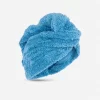 Serviette De Bain Microfibre Douce Pour Cheveux Bleu