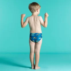 Slip De Bain Bébé / Enfant Bleu Imprimé Tigre -Aquasport Soldes slip de bain bebe enfant bleu imprime tigre 2