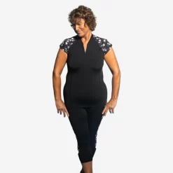 Tee Shirt Manches Courtes Aquagym-aquabike Femme Anna Sisi Noir